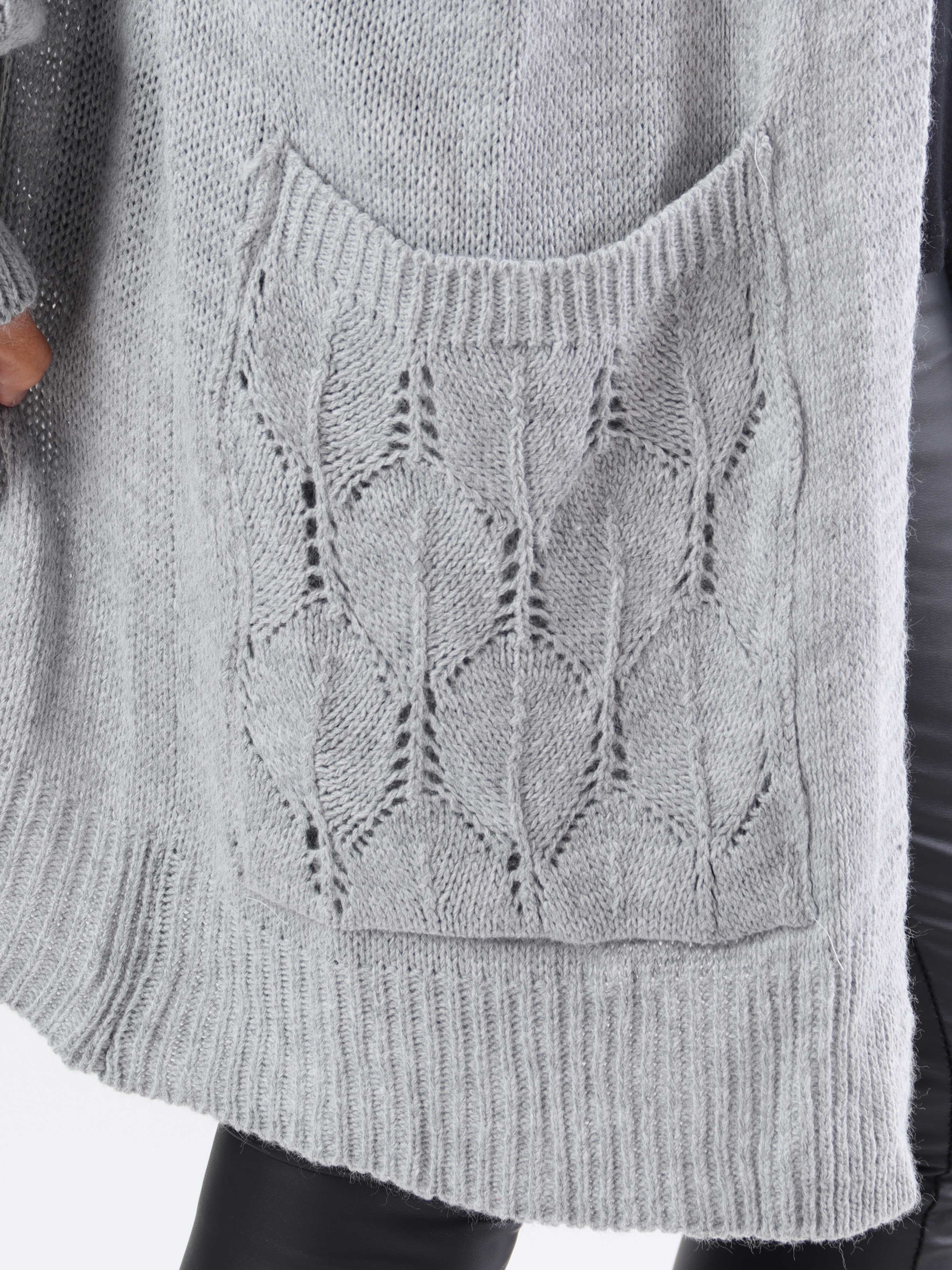 Capri - Plus size strikcardigan med lommer